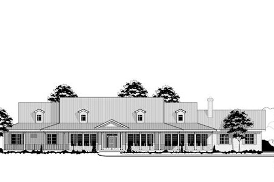 Exterior - Front Elevation for Country House Plan #67-871 - 7 bed, 6 bath