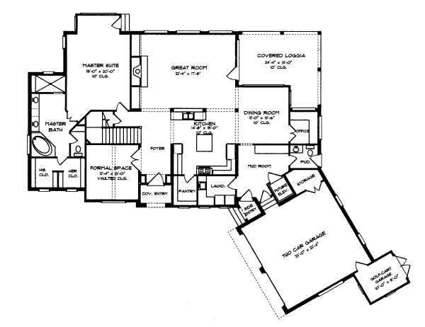 House Plan Design - European Floor Plan - Main Floor Plan #413-824