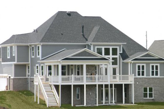 Exterior - Rear Elevation for European House Plan #119-140 - 4 bed, 3.5 bath