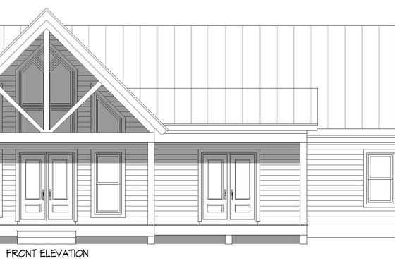 Exterior - Front Elevation 3 for Country House Plan #932-1069 - 2 bed, 2 bath