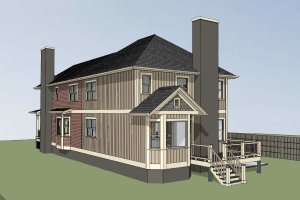 Exterior - Rear Elevation for Cottage House Plan #79-251 - 3 bed, 2 bath