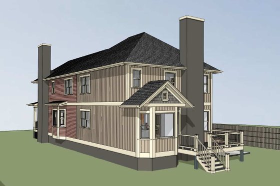 Exterior - Rear Elevation for Cottage House Plan #79-251 - 3 bed, 2 bath