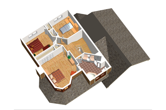 Floor Plan - Upper Floor 1 for Victorian House Plan #25-4671 - 3 bed, 1 bath
