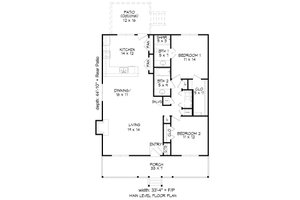 Traditional Style House Plan - 2 Beds 2 Baths 1276 Sq/Ft Plan #932-496 ...