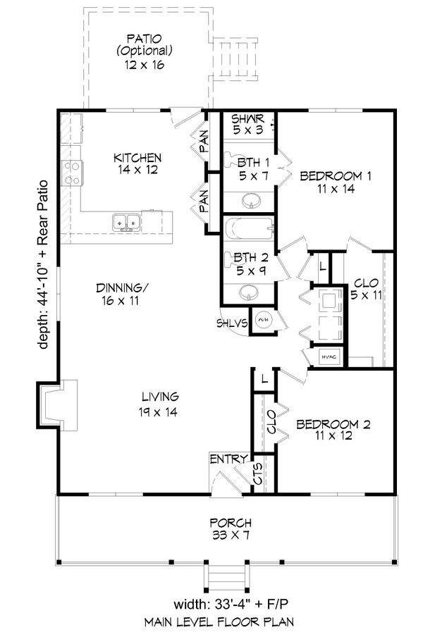 House Blueprint - Traditional Floor Plan - Main Floor Plan #932-496