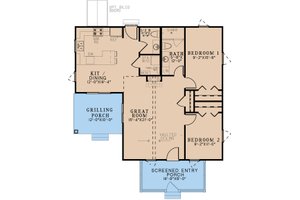Floor Plan - Main Floor for Cabin House Plan #923-323 - 2 bed, 1.5 bath