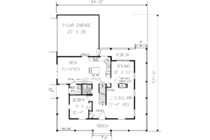 Floor Plan - Main Floor for Farmhouse House Plan #3-154 - 4 bed, 2.5 bath