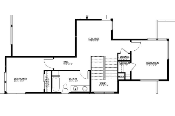 Floor Plan - Upper Floor for Modern House Plan #895-172 - 4 bed, 2.5 bath