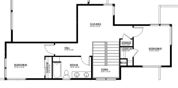 Architectural House Design - Floor Plan - Upper Floor for Modern House Plan #895-172 - 4 bed, 2.5 bath