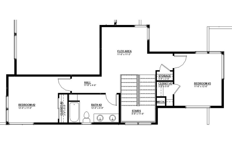 Architectural House Design - Floor Plan - Upper Floor for Modern House Plan #895-172 - 4 bed, 2.5 bath