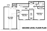 Colonial Style House Plan - 3 Beds 3 Baths 2475 Sq/Ft Plan #81-1434 