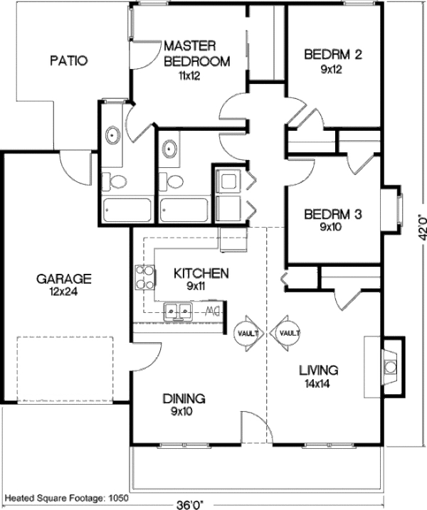 Architectural House Design - Cottage Floor Plan - Main Floor Plan #56-104