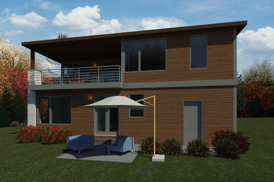 Exterior - Rear Elevation for Contemporary House Plan #1066-138 - 4 bed, 3 bath