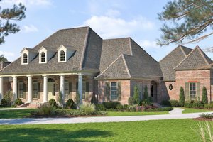 Southern Exterior - Front Elevation Plan #1074-12