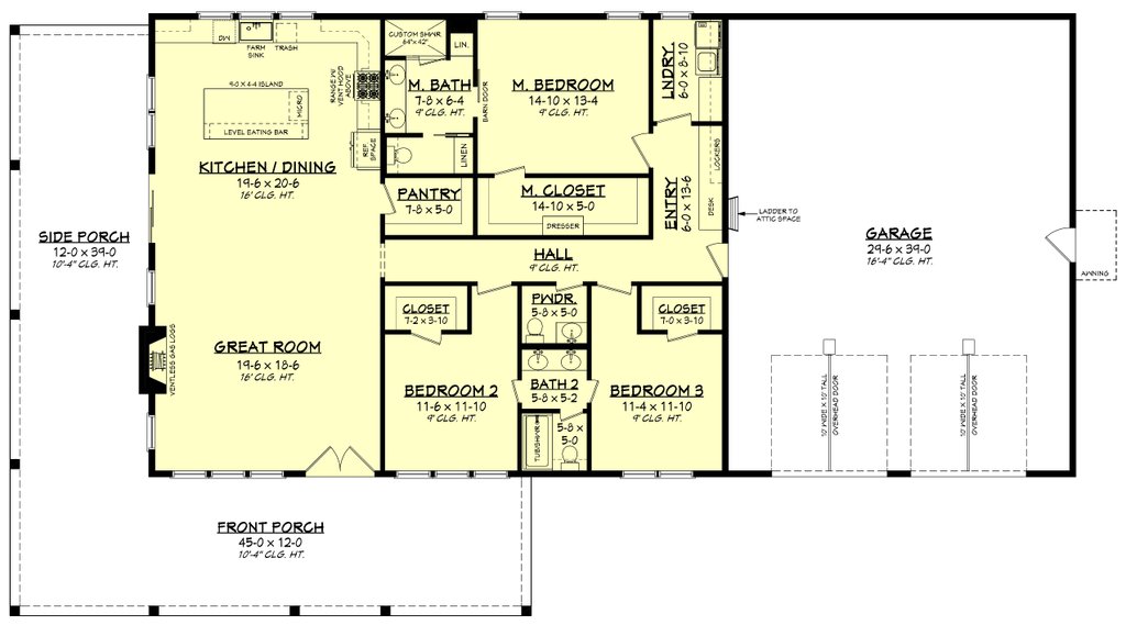 Barndominium Style House Plan - 3 Beds 2.5 Baths 2000 Sq/Ft Plan #430 ...