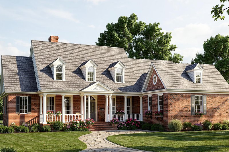 Dream House Plan - Exterior - Front Elevation 2 for Colonial House Plan #137-228 - 5 bed, 3 bath