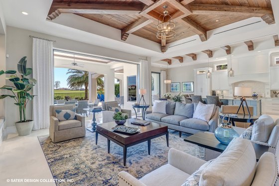 Interior - Family Room for Mediterranean House Plan #930-511 - 3 bed, 3.5 bath