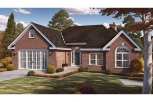 Ranch Exterior - Front Elevation Plan #3-122