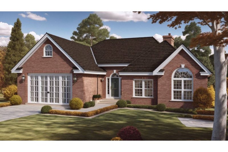 House Blueprint - Ranch Exterior - Front Elevation Plan #3-122