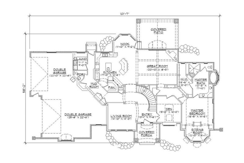 Architectural House Design - Floor Plan - Main Floor for European House Plan #5-415 - 5 bed, 4 bath