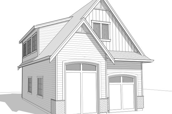 Exterior - Front Elevation 3 for Farmhouse House Plan #1114-46 - 2 bed, 1 bath