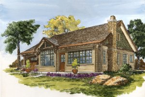 House Blueprint - Cabin Exterior - Front Elevation Plan #942-59