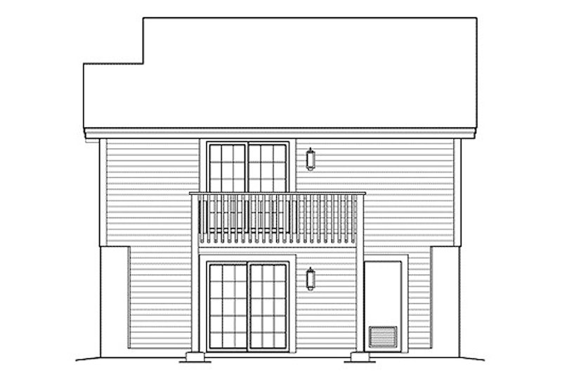 Architectural House Design - Exterior - Rear Elevation for Cottage House Plan #57-394 - 1 bed, 1.5 bath