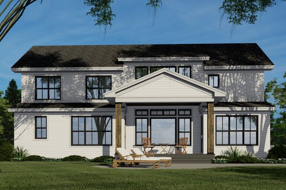 Exterior - Rear Elevation 1 for Farmhouse House Plan #51-1209 - 5 bed, 4.5 bath