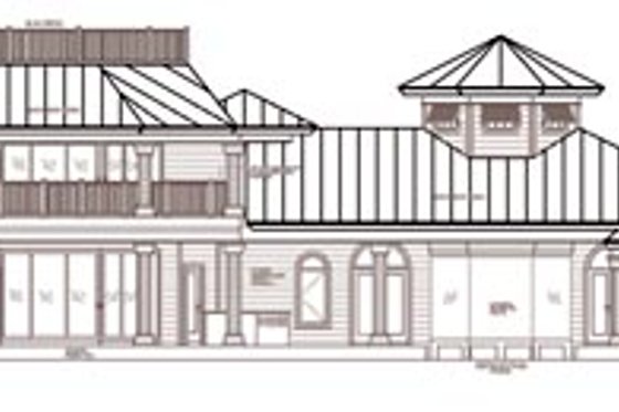 Exterior - Rear Elevation for Mediterranean House Plan #115-126 - 3 bed, 3.5 bath
