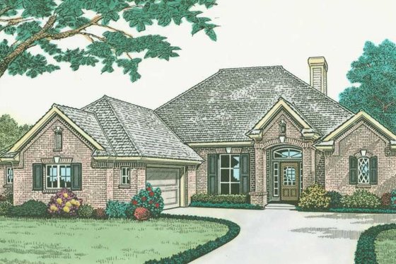 Exterior - Front Elevation for European House Plan #310-580 - 3 bed, 2 bath
