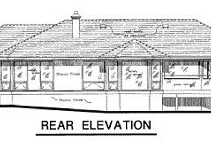 Dream House Plan - Exterior - Rear Elevation for Ranch House Plan #18-115 - 3 bed, 2 bath