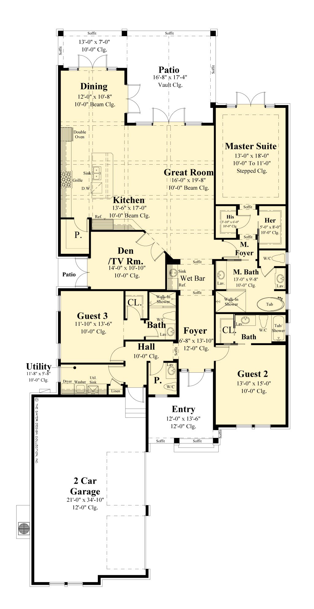 Floor Plan - Main Floor for Farmhouse House Plan #930-554 - 3 bed, 3.5 bath