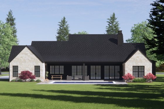 Exterior - Rear Elevation for Farmhouse House Plan #1096-57 - 4 bed, 4.5 bath