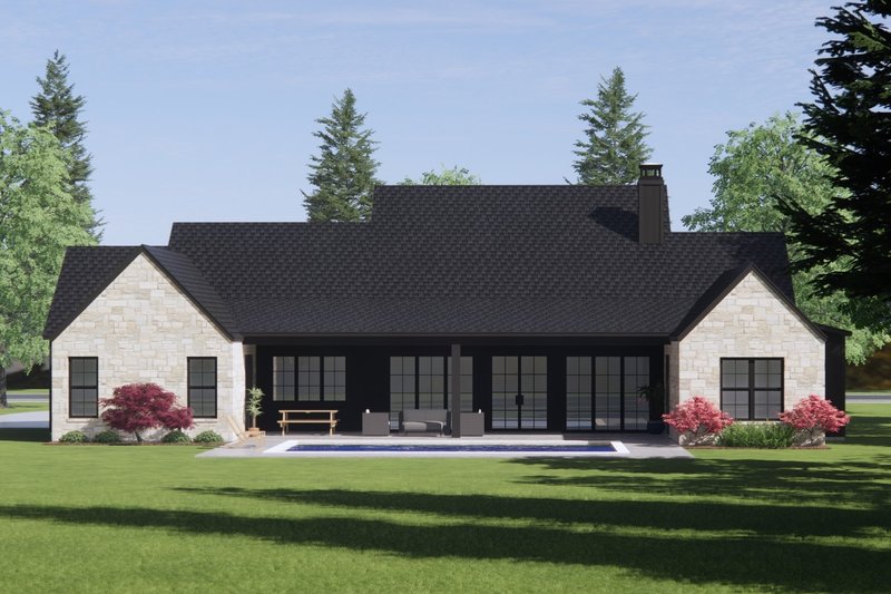House Design - Exterior - Rear Elevation for Farmhouse House Plan #1096-57 - 4 bed, 4.5 bath