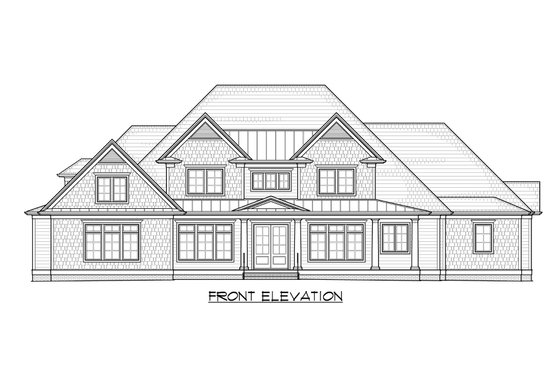 Exterior - Front Elevation 4 for Country House Plan #1054-95 - 5 bed, 5.5 bath