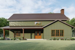 Barndominium Exterior - Front Elevation Plan #1092-29