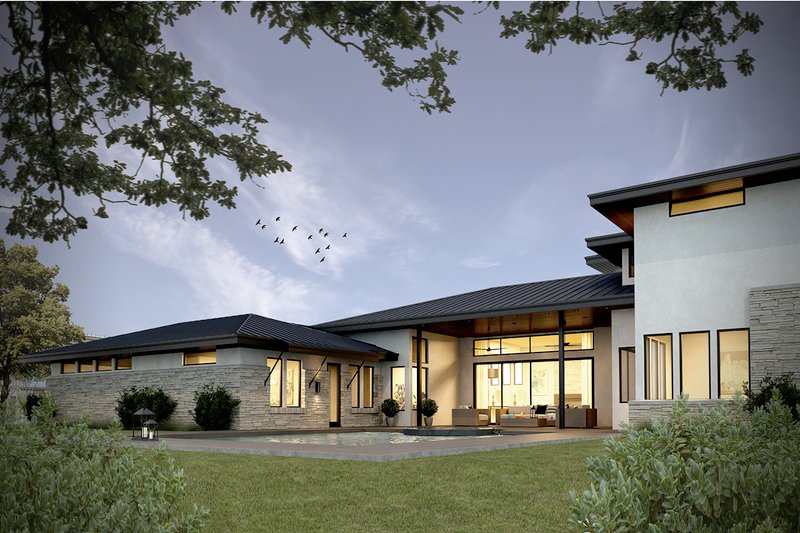 Dream House Plan - Exterior - Rear Elevation for Contemporary House Plan #935-14 - 4 bed, 4 bath