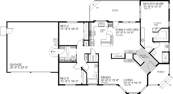 Home Plan - Ranch Floor Plan - Main Floor Plan #60-410