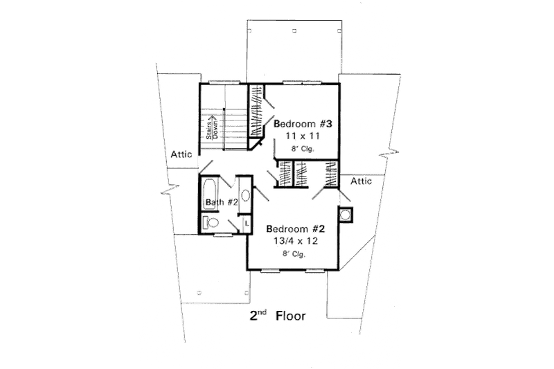 Architectural House Design - Floor Plan - Upper Floor for Traditional House Plan #41-169 - 3 bed, 2.5 bath