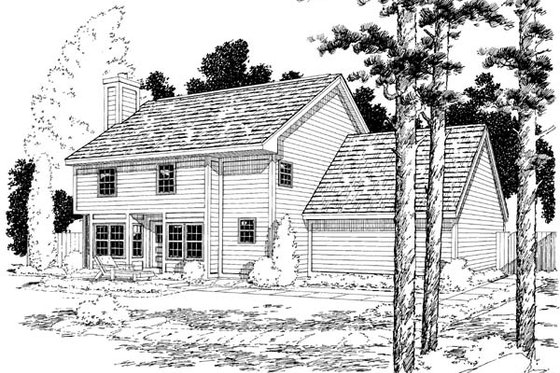 Exterior - Rear Elevation for Traditional House Plan #312-526 - 4 bed, 2.5 bath