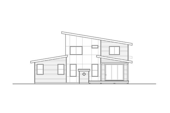 Exterior - Rear Elevation for Modern House Plan #124-1207 - 3 bed, 2.5 bath