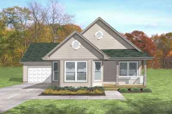 Exterior - Front Elevation for Country House Plan #50-270 - 3 bed, 1 bath