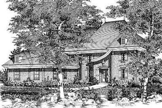 Exterior - Front Elevation for European House Plan #329-304 - 4 bed, 3.5 bath