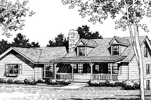 Country Exterior - Front Elevation Plan #10-240