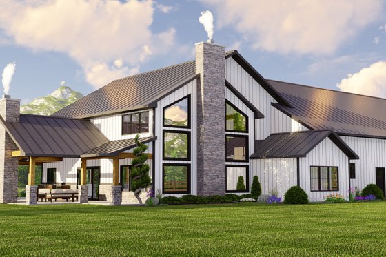 Exterior - Rear Elevation for Barndominium House Plan #1064-194 - 3 bed, 3 bath