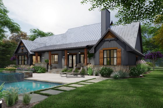 Exterior - Other Elevation 4 for Farmhouse House Plan #120-277 - 3 bed, 2.5 bath