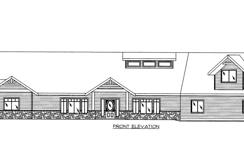 House Plan Design - Exterior - Front Elevation 3 for Ranch House Plan #117-1096 - 3 bed, 3.5 bath