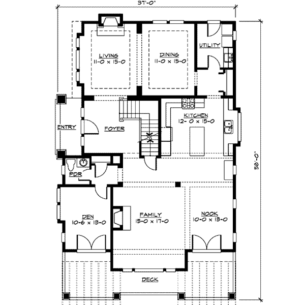 Home Plan - Craftsman Floor Plan - Main Floor Plan #132-133