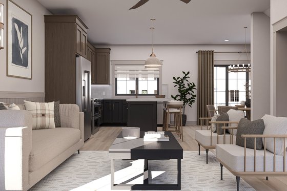 Interior - Family Room 1 for Craftsman House Plan #455-727 - 2 bed, 2.5 bath