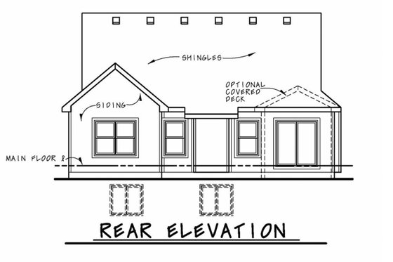 Ranch Exterior - Rear Elevation Plan #20-2313